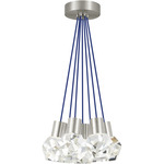 Kira Multi-Light Pendant - Satin Nickel / Blue Cord