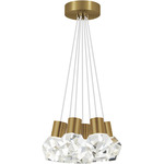 Kira Multi-Light Pendant - Natural Brass / White Cord