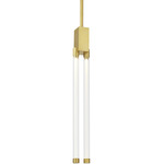 Phobos 2 Light Pendant - Natural Brass / Clear