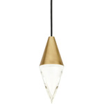 Turret Pendant - Natural Brass / Clear