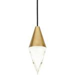 Turret Pendant - Natural Brass / Clear