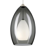 Fire Monopoint Pendant - Satin Nickel / Smoke