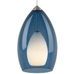 Fire Monopoint Pendant - Satin Nickel / Steel Blue