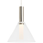 Mezz Kable Lite Pendant - Satin Nickel / Clear