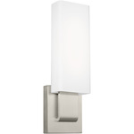 Kisdon Wall Sconce - Polished Nickel / White Glass