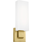 Kisdon Wall Sconce - Natural Brass / White Glass