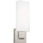 Kisdon Wall Sconce - Polished Nickel / White Glass