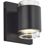 Voto Round Wall Sconce - Black / Clear
