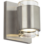 Voto Round Wall Sconce - Satin Nickel / Clear