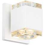 Voto Square Wall Sconce - White / Clear