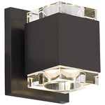 Voto Square Wall Sconce - Antique Bronze / Clear