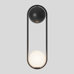 Mila Wall Sconce - Silk Black / White Glass