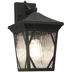 Campton Outdoor Wall Sconce - Black / Clear Water