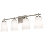 Joanna Bathroom Vanity Light - Satin Nickel / White / White