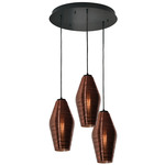Mila Round Multi Light Pendant - Black / Copper
