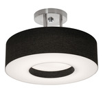 Montclair Semi Flush Ceiling Light - Satin Nickel / Black