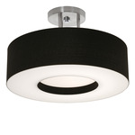 Montclair Semi Flush Ceiling Light - Satin Nickel / Black