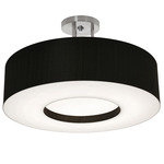 Montclair Semi Flush Ceiling Light - Satin Nickel / Black