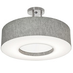 Montclair Semi Flush Ceiling Light - Satin Nickel / Grey