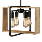 Perris Pendant - Black / Rattan