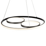 Gemini Round Pendant - Matte Black / Brushed Nickel