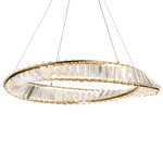 Stella Color-Select Pendant - Brushed Brass / Crystal