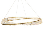 Stella Color-Select Pendant - Brushed Brass / Crystal