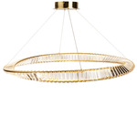 Stella Color-Select Pendant - Brushed Brass / Crystal