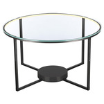 Tavola Round Illuminated Table - Black / Clear