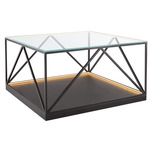 Tavola Square Illuminated Table - Black / Clear