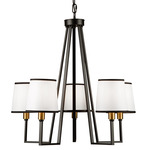 Coco Chandelier - Black / Brass / White