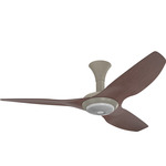 Haiku Low Profile Ceiling Fan with Downlight - Satin Nickel / Cocoa Bamboo