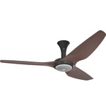 Haiku Low Profile Ceiling Fan with Downlight - Black / Cocoa Bamboo
