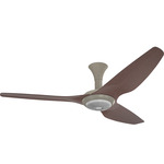 Haiku Low Profile Ceiling Fan with Downlight - Satin Nickel / Cocoa Bamboo
