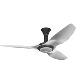 Haiku Low Profile Outdoor Ceiling Fan with Downlight - Black / Brushed Aluminum
