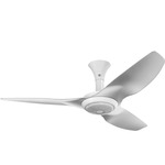 Haiku Low Profile Outdoor Ceiling Fan with Downlight - White / Brushed Aluminum