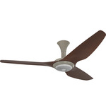 Haiku Low Profile Outdoor Ceiling Fan with Downlight - Satin Nickel / Cocoa Aluminum