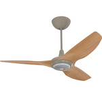 Haiku Universal Mount Ceiling Fan with Downlight - Satin Nickel / Caramel Bamboo