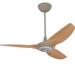 Haiku Universal Mount Ceiling Fan with Downlight - Satin Nickel / Caramel Bamboo