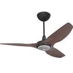 Haiku Universal Mount Ceiling Fan with Downlight - Black / Cocoa Bamboo