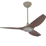 Haiku Universal Mount Ceiling Fan with Downlight - Satin Nickel / Cocoa Bamboo