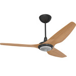 Haiku Universal Mount Ceiling Fan with Downlight - Black / Caramel Bamboo