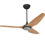 Haiku Universal Mount Ceiling Fan with Downlight - Black / Caramel Bamboo