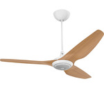 Haiku Universal Mount Ceiling Fan with Downlight - White / Caramel Bamboo