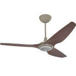 Haiku Universal Mount Ceiling Fan with Downlight - Satin Nickel / Cocoa Bamboo