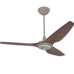 Haiku Universal Mount Ceiling Fan with Downlight - Satin Nickel / Cocoa Bamboo