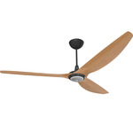 Haiku Universal Mount Ceiling Fan with Downlight - Black / Caramel Bamboo