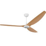 Haiku Universal Mount Ceiling Fan with Downlight - White / Caramel Bamboo