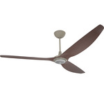 Haiku Universal Mount Ceiling Fan with Downlight - Satin Nickel / Cocoa Bamboo