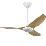 Haiku Universal Mount Outdoor Ceiling Fan with Downlight - White / Caramel Aluminum